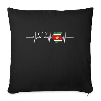 Suriname Heartbeat Flag Vintage Suriname - Sofa pillowcase 17,3'' x 17,3'' (45 x 45 cm) - black - Front