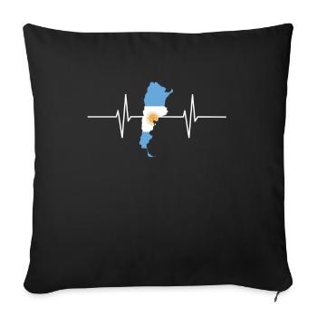 Argentinien Herzschlag Flagge Vintage Argentinien - Sofakissenbezug 45 x 45 cm - Schwarz - Vorne