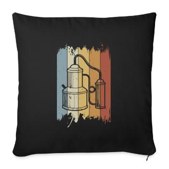 Alcool vintage brassage de la distillerie - Housse de coussin décorative 45 x 45 cm - noir - Devant