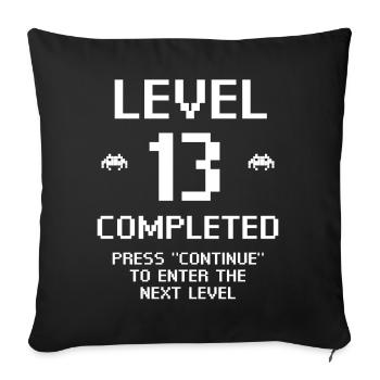 Niveau 13 Terminé - Housse de coussin décorative 45 x 45 cm - noir - Devant