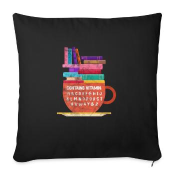 Read - Sofa pillowcase 17,3'' x 17,3'' (45 x 45 cm) - black - Front