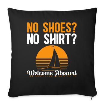 Sailing Sailboat Rétro Vintage No - Housse de coussin décorative 45 x 45 cm - noir - Devant