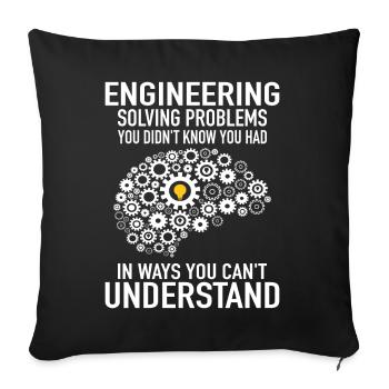Engineer Engineering Engineer Gear Technician - Sofa pillowcase 17,3'' x 17,3'' (45 x 45 cm) - black - Front