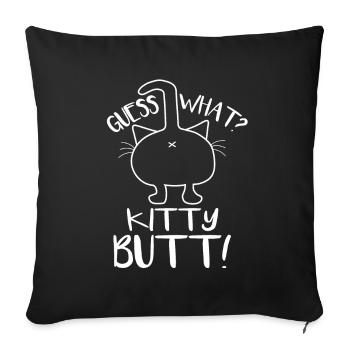 Guess what kitty butt - Housse de coussin décorative 45 x 45 cm - noir - Devant