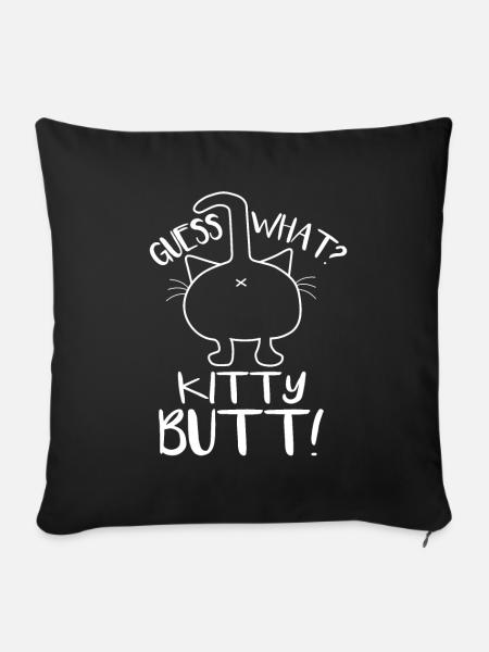 Guess what kitty butt - Sofakissenbezug 45 x 45 cm - Schwarz