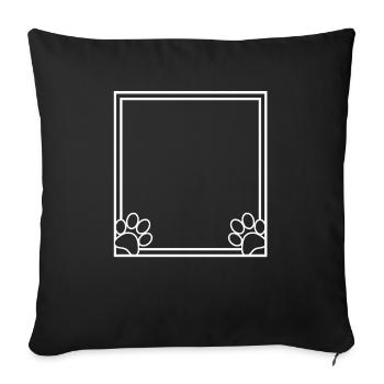 Dog Paws Background Frame Dog Decoration - Sofa pillowcase 17,3'' x 17,3'' (45 x 45 cm) - black - Front