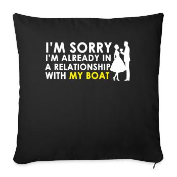 Boat Valentine's Day Boats Boater Gift - Sofa pillowcase 17,3'' x 17,3'' (45 x 45 cm) - black - Front