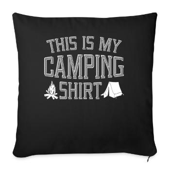 This Is My Camping Shirt Tent - Sofakissenbezug 45 x 45 cm - Schwarz - Vorne