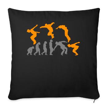 Parkour Parkour Runner Obstacle Parkour Evolution - Sofa pillowcase 17,3'' x 17,3'' (45 x 45 cm) - black - Front