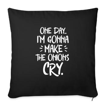 Cuisine cuisine cuisine cuisine restaurant chef cadeau - Housse de coussin décorative 45 x 45 cm - noir - Devant