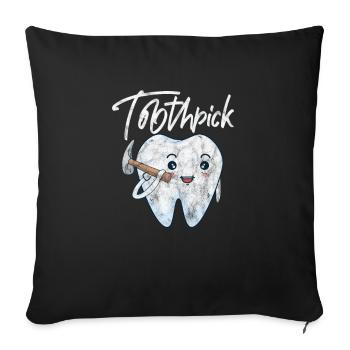 Dentist - Sofa pillowcase 17,3'' x 17,3'' (45 x 45 cm) - black - Front