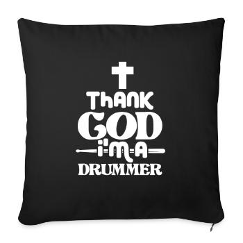 Percussion Jésus-Christ Batteur Cadeau - Housse de coussin décorative 45 x 45 cm - noir - Devant