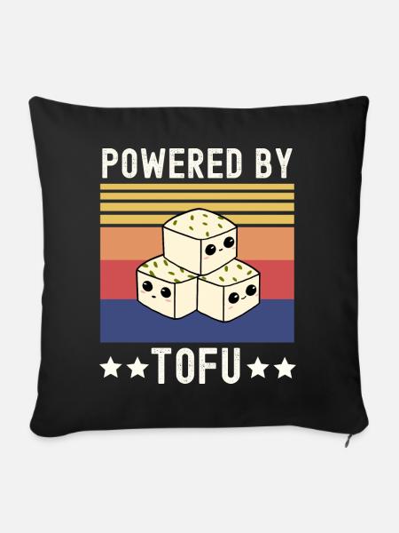 Tofu Vegan Veganer - Sofakissenbezug 45 x 45 cm - Schwarz