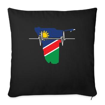 Namibia Herzschlag Flagge Vintage Namibia - Sofakissenbezug 45 x 45 cm - Schwarz - Vorne