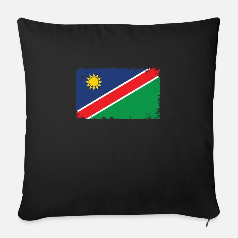 Namibia Herzschlag Flagge Vintage Namibia - Sofakissenbezug 45 x 45 cm - Schwarz