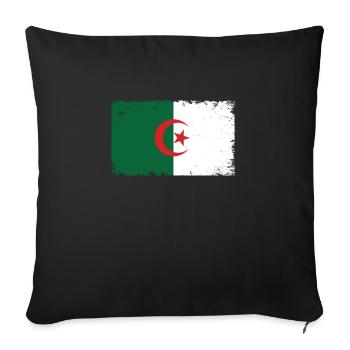 Algeria Heartbeat Flag Vintage Algeria - Sofa pillowcase 17,3'' x 17,3'' (45 x 45 cm) - black - Front