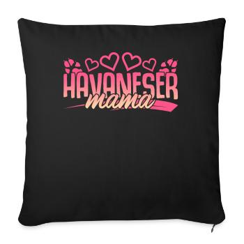 Havaneser - Sofakissenbezug 45 x 45 cm - Schwarz - Vorne