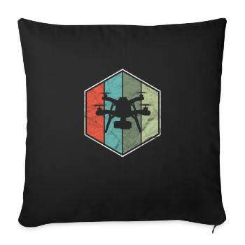 Drone - Sofa pillowcase 17,3'' x 17,3'' (45 x 45 cm) - black - Front