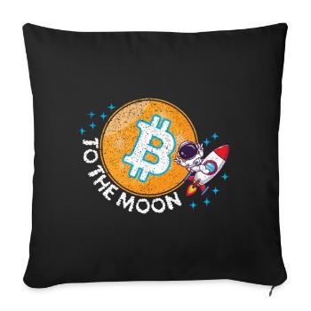 Bitcoin Crypto Blockchain Cryptocurrency BTC - Housse de coussin décorative 45 x 45 cm - noir - Devant