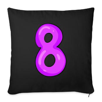 8 - Sofa pillowcase 17,3'' x 17,3'' (45 x 45 cm) - black - Front