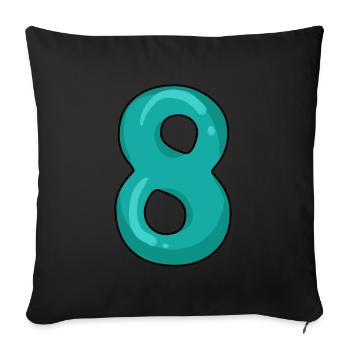 8 - Acht - Ziffer 8 - Sofakissenbezug 45 x 45 cm - Schwarz - Vorne