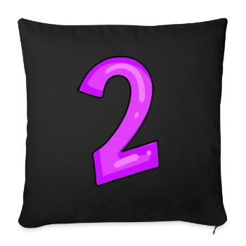 Zwei - Nummer 2 - Sofakissenbezug 45 x 45 cm - Schwarz - Vorne