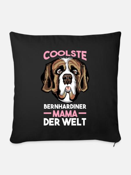 Bernhardiner Bernhardiner Mama - Sofakissenbezug 45 x 45 cm - Schwarz
