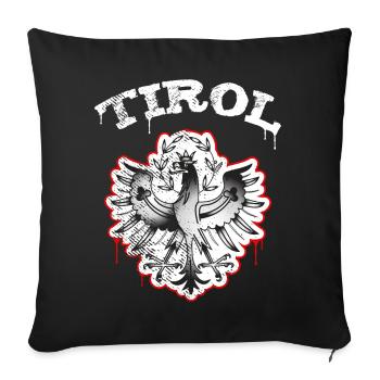 Tirol Wappen Adler Retro Vintage Look - Sofakissenbezug 45 x 45 cm - Schwarz - Vorne