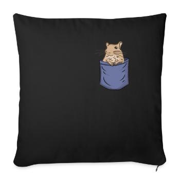 Degu Chest Pocket Rodent Bush Rat Common Degu - Housse de coussin décorative 45 x 45 cm - noir - Devant