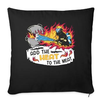 Grilling Fire Grill Master Hot Fire Brigade Humor - Sofa pillowcase 17,3'' x 17,3'' (45 x 45 cm) - black - Front