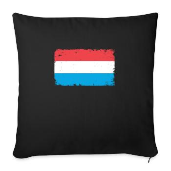 Luxembourg Herzschlag Flagge Vintage Luxembourg - Housse de coussin décorative 45 x 45 cm - noir - Devant