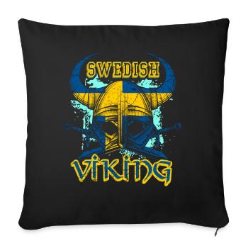 Schwedischer Wikinger - Sofakissenbezug 45 x 45 cm - Schwarz - Vorne