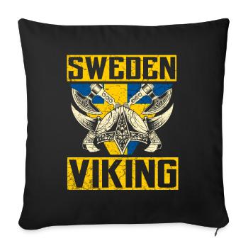 Suède Vikings - Housse de coussin décorative 45 x 45 cm - noir - Devant