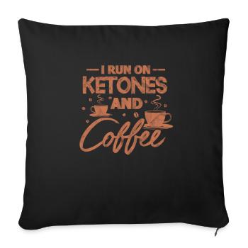 Keto Diet - Sofa pillowcase 17,3'' x 17,3'' (45 x 45 cm) - black - Front