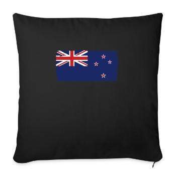 New Zealand Heartbeat Flag Vintage New Zealand - Housse de coussin décorative 45 x 45 cm - noir - Devant