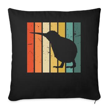 Kiwi Vogel - Housse de coussin décorative 45 x 45 cm - noir - Devant