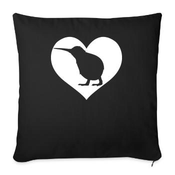 Kiwi Vogel - Housse de coussin décorative 45 x 45 cm - noir - Devant