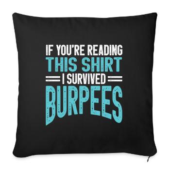 Burpees Gym Workout Gewichtheben Übung Fitness - Sofakissenbezug 45 x 45 cm - Schwarz - Vorne