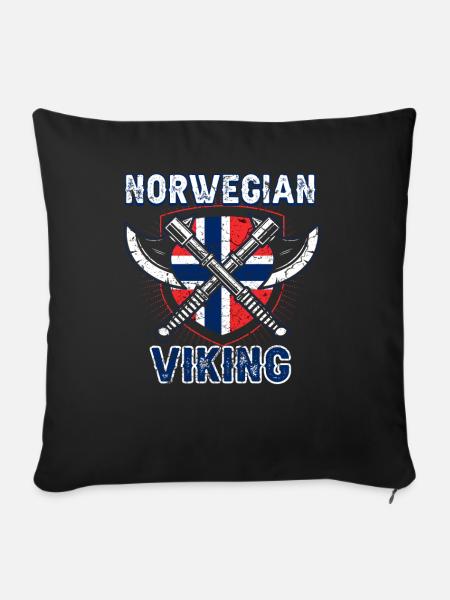 Norwegischer Wikinger - Sofakissenbezug 45 x 45 cm - Schwarz