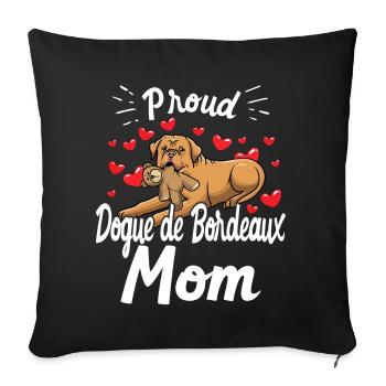 Dogue de Bordeaux Dog Great Dane - Sofa pillowcase 17,3'' x 17,3'' (45 x 45 cm) - black - Front