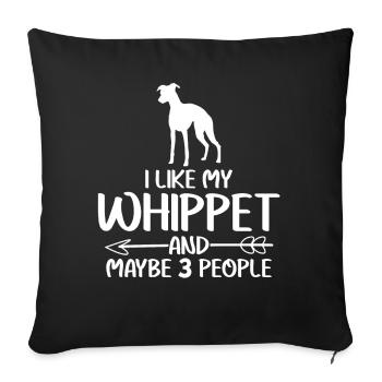 Whippet Saying Joke Dog Greyhound - Sofa pillowcase 17,3'' x 17,3'' (45 x 45 cm) - black - Front