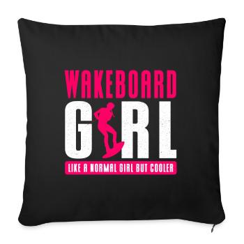 Wakeboarder Wakeboarden Wasserski Wakeboard Surfen - Sofakissenbezug 45 x 45 cm - Schwarz - Vorne