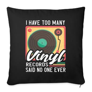 Vinyl Turntable Collector's Music Records - Sofa pillowcase 17,3'' x 17,3'' (45 x 45 cm) - black - Front