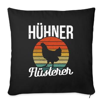 Landwirt Hühner Flüsterer Huhn - Sofakissenbezug 45 x 45 cm - Schwarz - Vorne