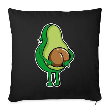 Avocado Ass Scratch Butt Avocado Lover Vegan - Sofakissenbezug 45 x 45 cm - Schwarz - Vorne
