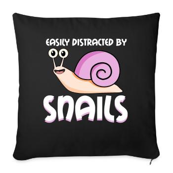 Schnecken Spruch Snails Schnecke - Sofakissenbezug 45 x 45 cm - Schwarz - Vorne