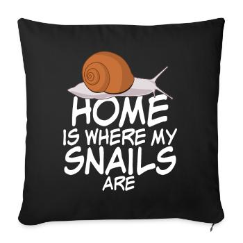 Snails Snails Snail Joke Snail - Sofa pillowcase 17,3'' x 17,3'' (45 x 45 cm) - black - Front