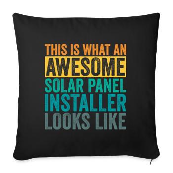 Solar Panel Installer - Sofa pillowcase 17,3'' x 17,3'' (45 x 45 cm) - black - Front