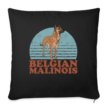 Malinois Cadeau Chien de Berger Belge - Housse de coussin décorative 45 x 45 cm - noir - Devant