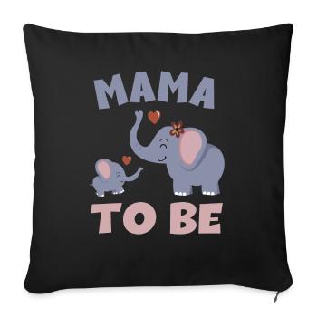 Mama To Be Elephant Baby Elephant - Bébé progéniture - Housse de coussin décorative 45 x 45 cm - noir - Devant